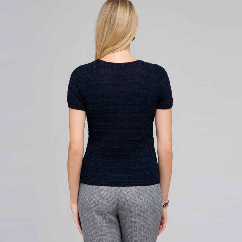 Scoop Neck Knit Top, Ink, large image number 1