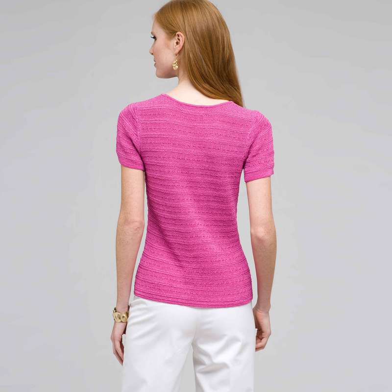 Scoop Neck Knit Top, Cerise, large image number 1
